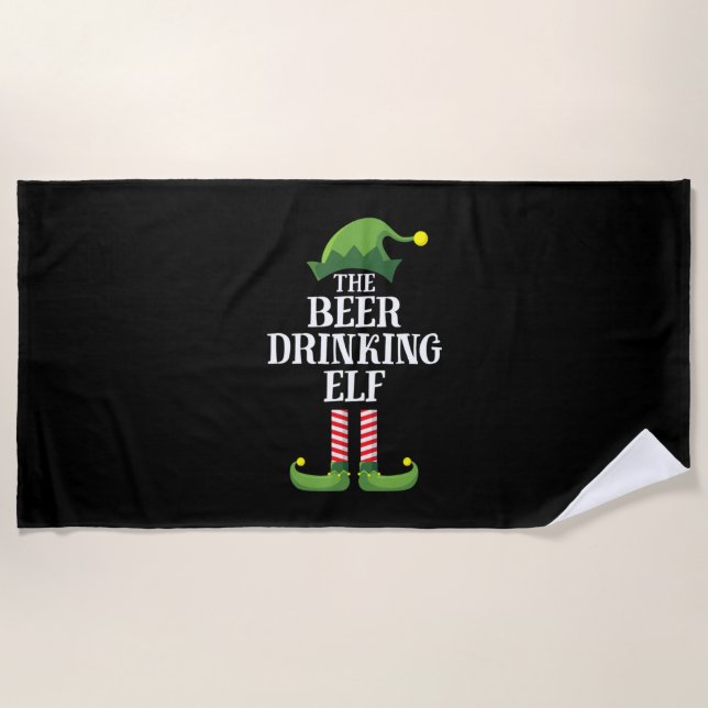 Serviette De Plage Boire de la bière Noël Anniversaire (Devant)