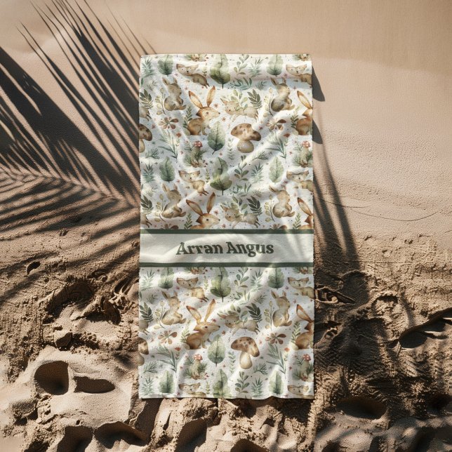 Serviette De Plage Bois Animaux Couleurs Garçons (Créateur téléchargé)