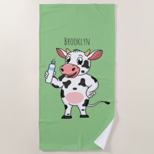 Serviette De Plage Bonne vache avec dessin animé de biberon