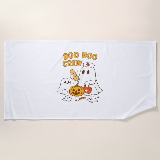 Serviette De Plage Boo Boo Infirmière d'équipage Funny Halloween Infi (Devant)