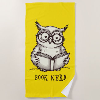 Serviette De Plage Book nerd owl