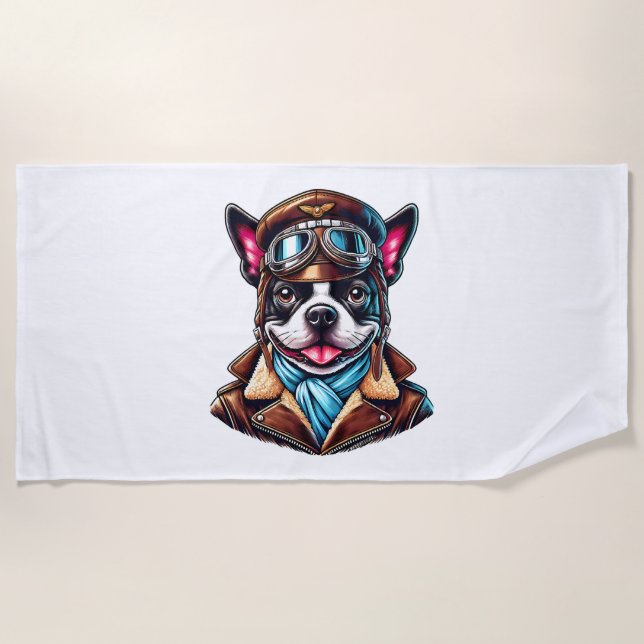 Serviette De Plage Bostie Pilot Design (Devant)