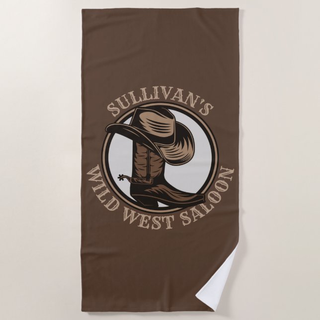 Serviette De Plage Bottes de cowboy Occidentales Wild West personnali (Devant)