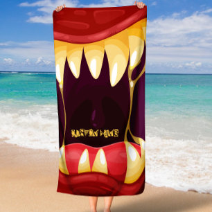 Serviette De Plage Bouche monstre avec grandes dents