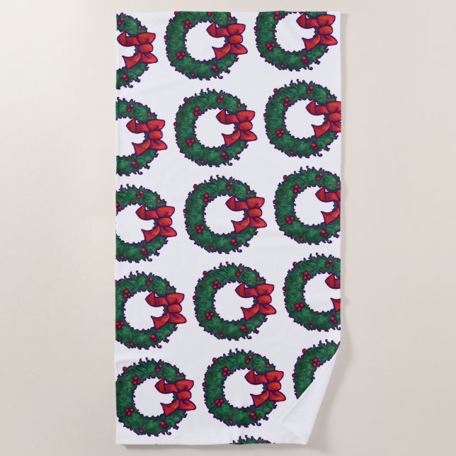 Serviette De Plage Boughs de Holly (Devant)