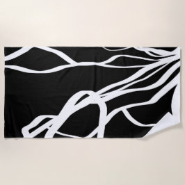 Serviette De Plage Bouquet Noir : Abstrait noir et blanc