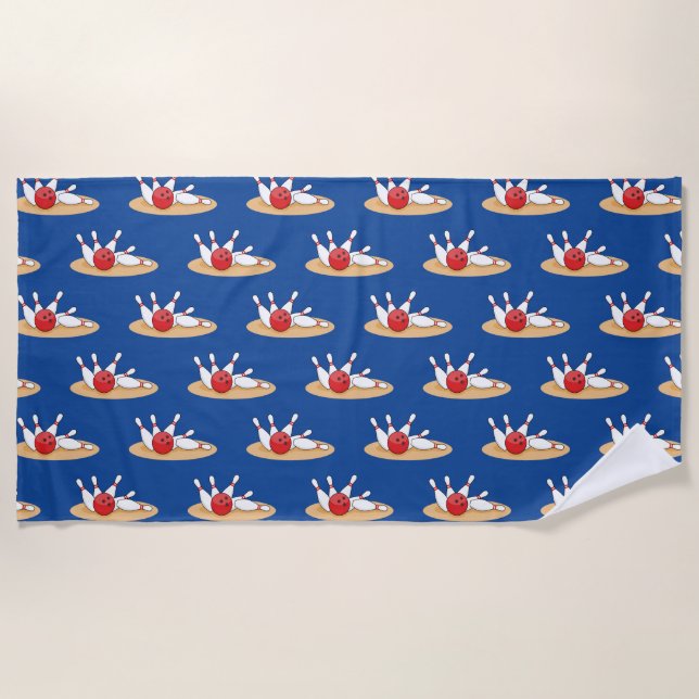 Serviette De Plage Bowling Ball Stritles Motif (Devant)