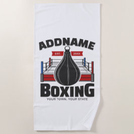 Serviette De Plage Boxe Anneau AJOUTER NOM Boxer Gym Speed Sac