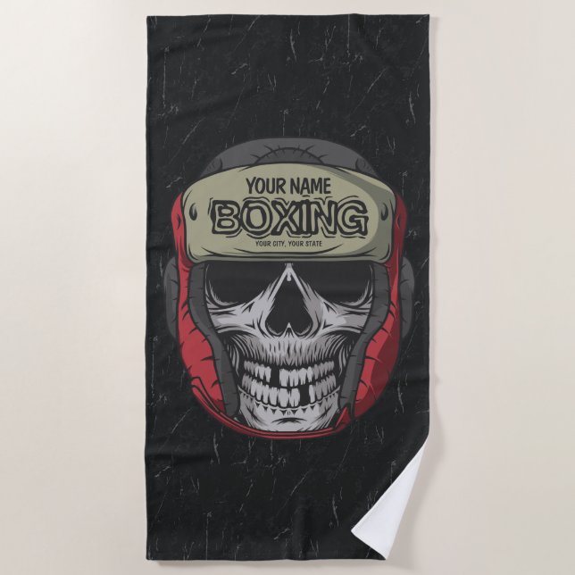 Serviette De Plage Boxer Fight Club Skeleton Boxer Gym  (Devant)