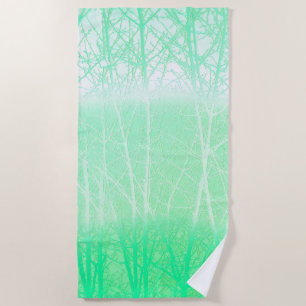 Serviette De Plage Branches de Menthe Verte Brumeuse Givrée