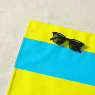 Serviette De Plage Bright Blue and Yellow Stripes 