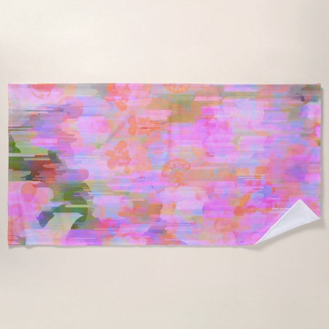 Serviette De Plage Brouillard rose (Devant)