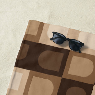Serviette De Plage Brown moderne Boho Arch Motif Aztèque géométrique