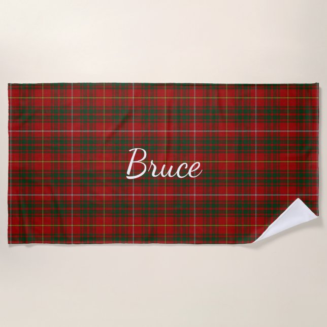 Serviette De Plage Bruce Clan Tartan Plaid Beach Towne (Devant)