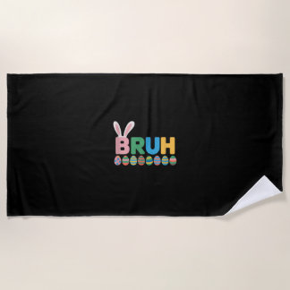 Serviette De Plage Bruh Bunny Pâques mème mignon Pour Enfants _12