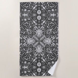 Serviette De Plage Bugs, blanc cassé sur noir