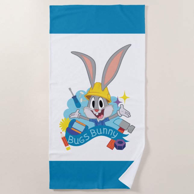 Serviette De Plage BUGS BUNNY BUILDERS™| Graphisme du personnage de B (Devant)