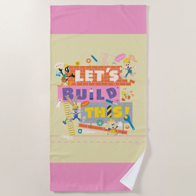 Serviette De Plage BUGS BUNNY BUILDERS™| "Let's Build This" Work Site (Devant)