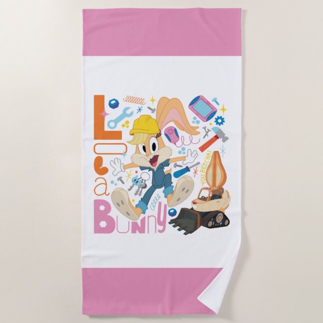 Serviette De Plage BUGS BUNNY BUILDERS™| Lola Bunny Work Tools (Devant)