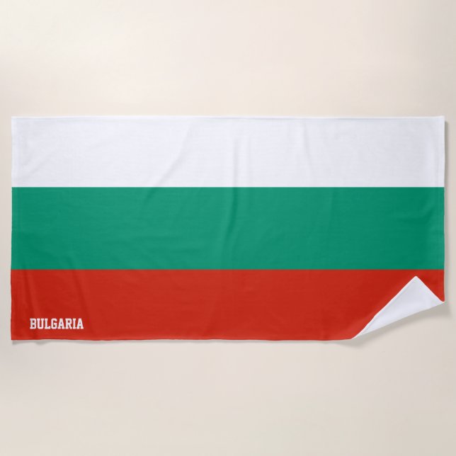 Serviette De Plage Bulgarie Drapeau magnifique patriotique (Devant)