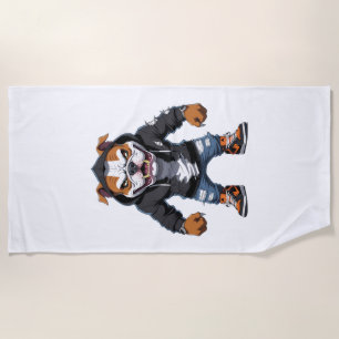 Serviette De Plage Bulldog Alpha Urbain � Mascotte de Style de Rue