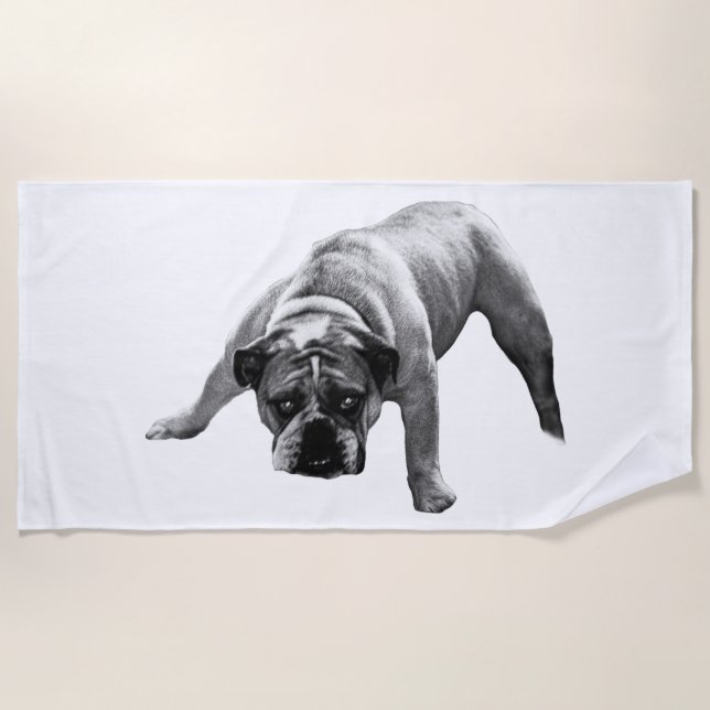 Serviette De Plage Bulldog By The Water (Devant)