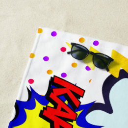 Serviette De Plage Bulles de Texte de Bande Dessinée Personnalisées