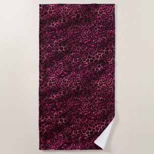 Serviette De Plage Burgundy et Gold Leopard Series Design 9