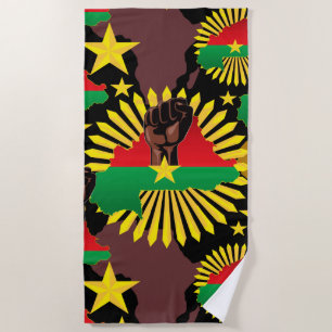 Serviette De Plage Burkina Faso Carte, drapeau et première révolution