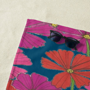 Serviette De Plage Bushel of Bright Cosmos