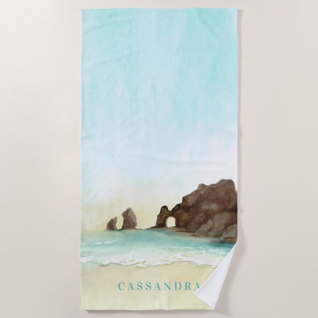 Serviette De Plage Cabo San Lucas | El Arco | Towe plage personnalisé (Devant)