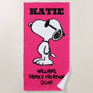 Serviette De Plage cacahuètes   Lunettes de soleil Snoopy Vacances en