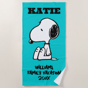 Serviette De Plage cacahuètes   Séjour Snoopy Famille Vacances