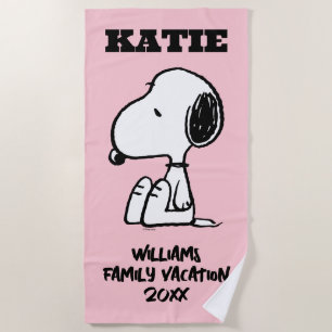 Serviette De Plage cacahuètes Séjour Snoopy Famille Vacances
