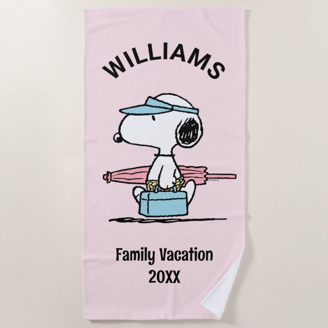 Serviette De Plage cacahuètes | Snoopy Beach Walk Vacances en famille (Devant)