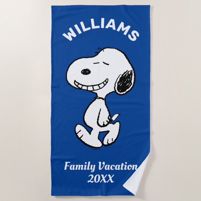 Serviette De Plage cacahuètes | Snoopy Famille Vacances (Devant)