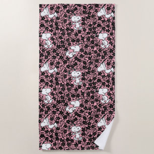 Serviette De Plage cacahuètes   Snoopy Flower Vine Motif