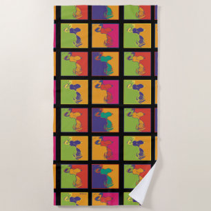 Serviette De Plage cacahuètes   Snoopy Pop Art Moderne