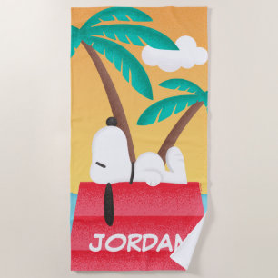 Serviette De Plage cacahuètes   Snoopy Tropical Deco   Ajouter Votre 