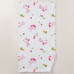 Serviette De Plage cacahuètes Snoopy & Woodstock Cherry Motif