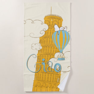 Serviette De Plage cacahuètes   Snoopy & Woodstock Ciao