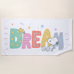 Serviette De Plage cacahuètes   Snoopy & Woodstock Dream