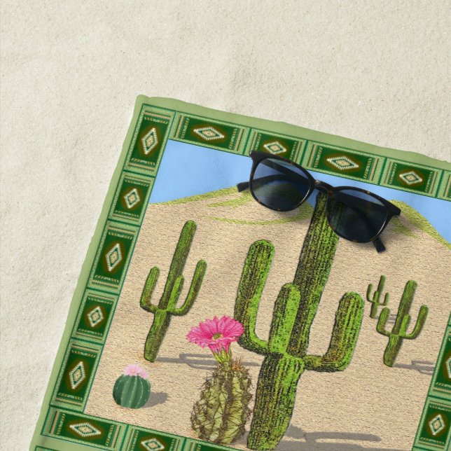 Serviette De Plage Cactus (En situation)