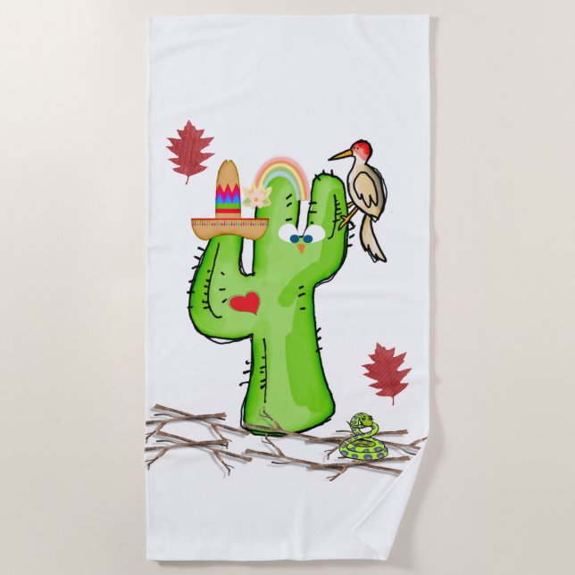 Serviette de plage Cactus Bird (Devant)