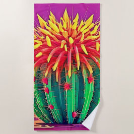 Serviette De Plage Cactus en floraison