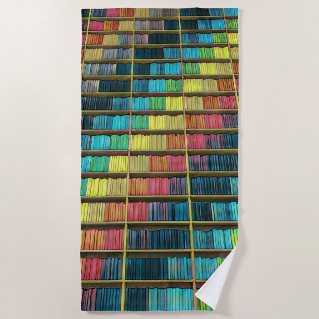 Serviette De Plage Cadeau aux amateurs de bibliothèque (Devant)