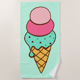 Serviette de plage Cadeau cornet de glace à la men