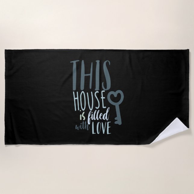 Serviette De Plage Cadeau Couple Cette Maison Est Remplie D'Amour (Devant)