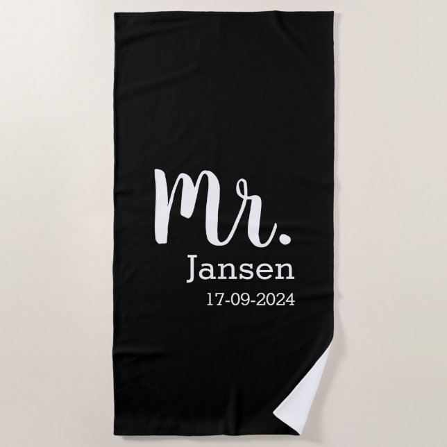 Serviette De Plage Cadeau de mariage original pour homme (Devant)