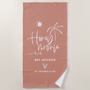Serviette De Plage Cadeau de mariage palmier de lune de miel